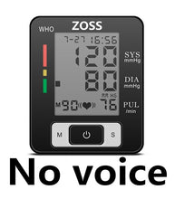 Load image into Gallery viewer, ZOSS  English or Russian Voice Cuff Wrist Sphygmomanometer Blood Presure Meter Monitor Heart Rate Pulse Portable Tonometer BP
