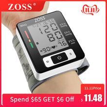 Load image into Gallery viewer, ZOSS  English or Russian Voice Cuff Wrist Sphygmomanometer Blood Presure Meter Monitor Heart Rate Pulse Portable Tonometer BP